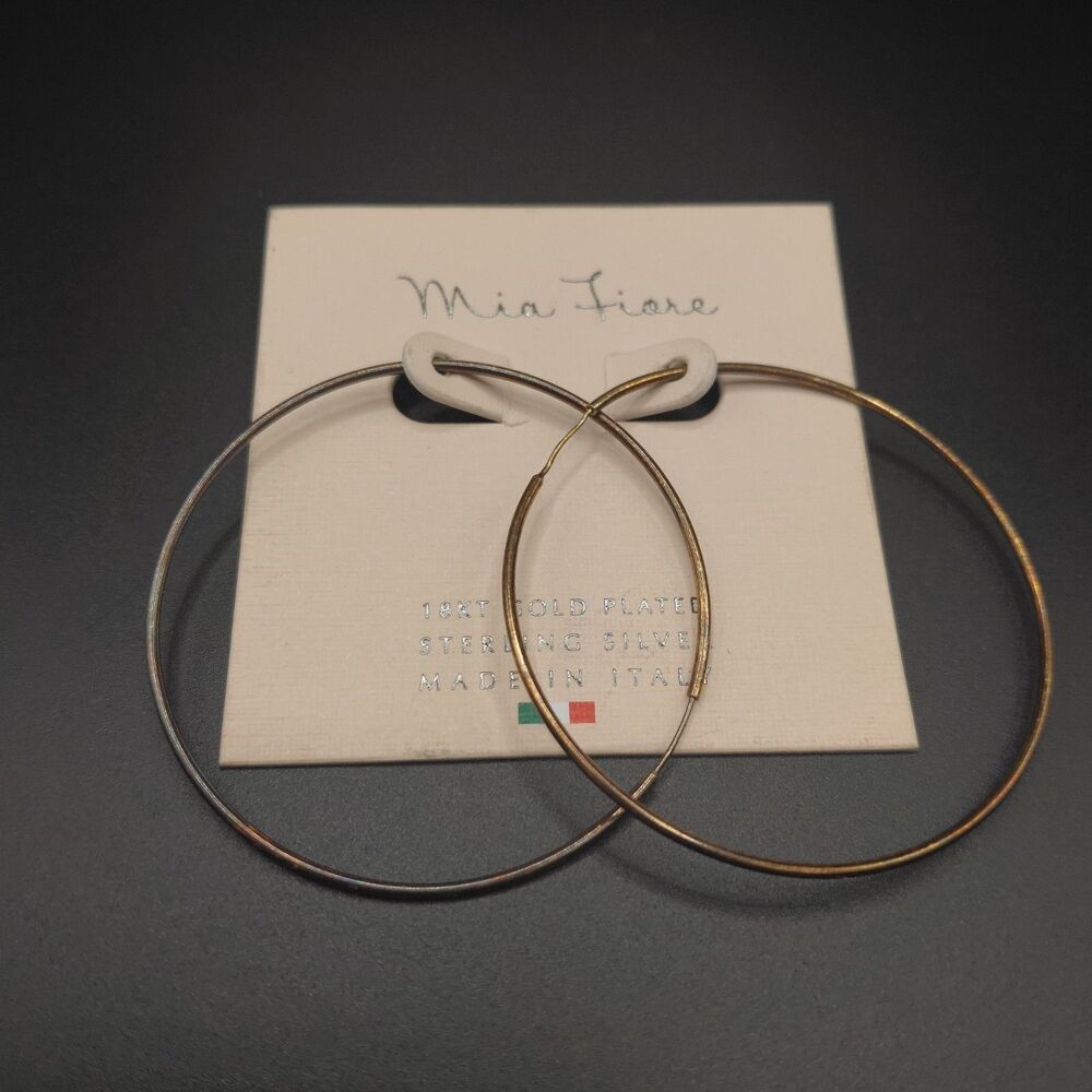 MIA FIORE Endless Wire 2” Hoop Earrings Sterling Silver